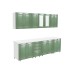 Bucatarie Zebra 260 cm din MDF Verde cu blat termoizolant alb